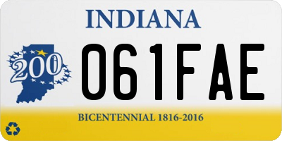 IN license plate 061FAE