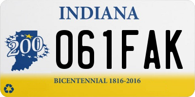 IN license plate 061FAK