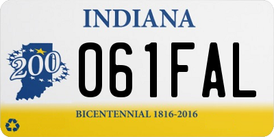 IN license plate 061FAL