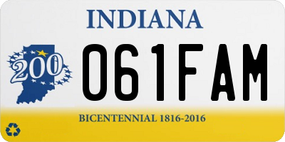 IN license plate 061FAM