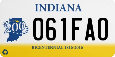 IN license plate 061FAO
