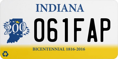 IN license plate 061FAP