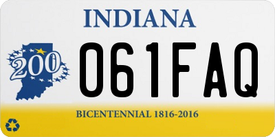 IN license plate 061FAQ