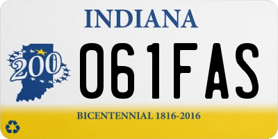 IN license plate 061FAS
