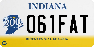 IN license plate 061FAT