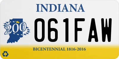 IN license plate 061FAW