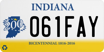 IN license plate 061FAY