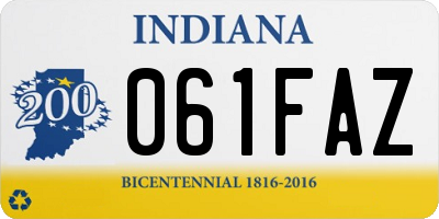 IN license plate 061FAZ