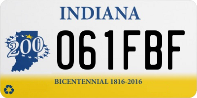 IN license plate 061FBF