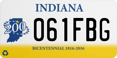 IN license plate 061FBG
