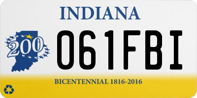 IN license plate 061FBI