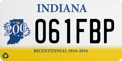 IN license plate 061FBP