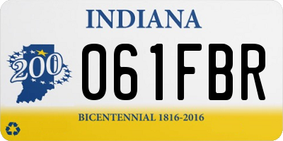 IN license plate 061FBR