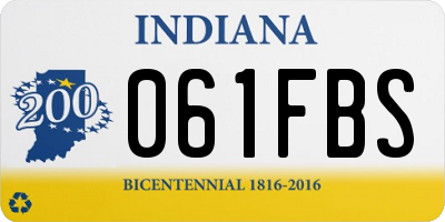 IN license plate 061FBS