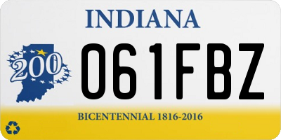 IN license plate 061FBZ