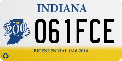 IN license plate 061FCE