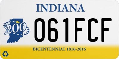 IN license plate 061FCF