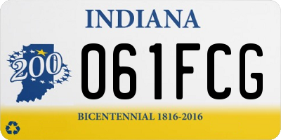 IN license plate 061FCG