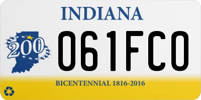 IN license plate 061FCO