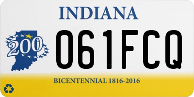 IN license plate 061FCQ