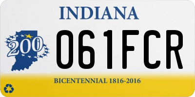IN license plate 061FCR