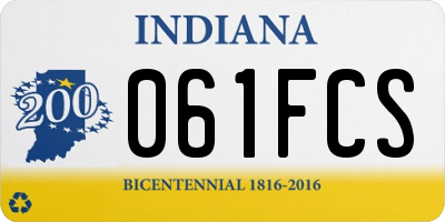 IN license plate 061FCS