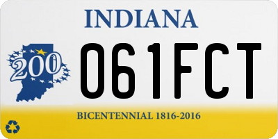 IN license plate 061FCT