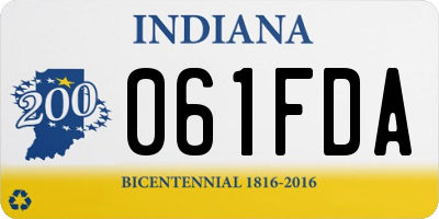 IN license plate 061FDA