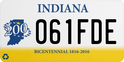 IN license plate 061FDE