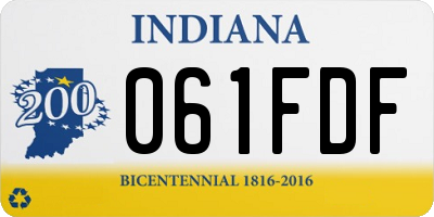 IN license plate 061FDF