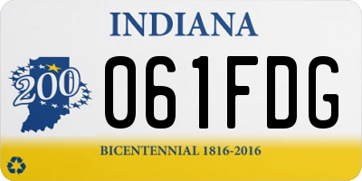 IN license plate 061FDG