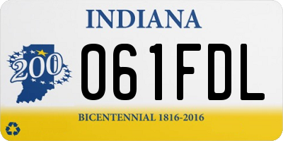 IN license plate 061FDL