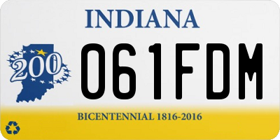IN license plate 061FDM