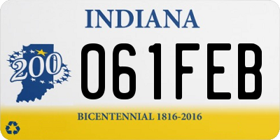IN license plate 061FEB
