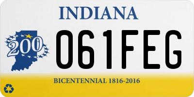IN license plate 061FEG