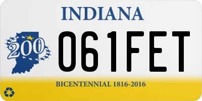 IN license plate 061FET