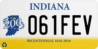 IN license plate 061FEV
