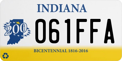 IN license plate 061FFA