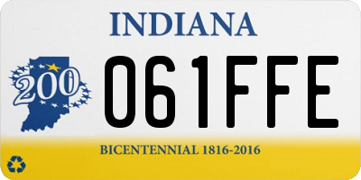 IN license plate 061FFE
