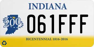 IN license plate 061FFF