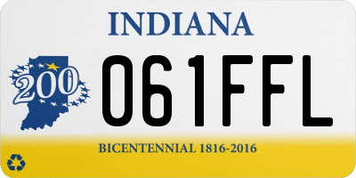 IN license plate 061FFL