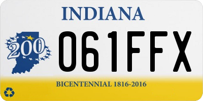 IN license plate 061FFX