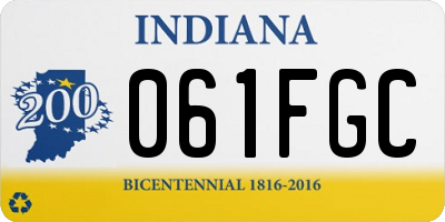IN license plate 061FGC