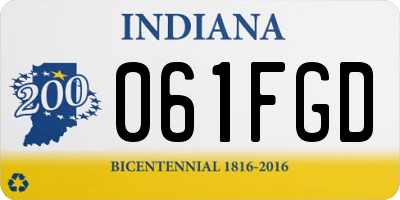 IN license plate 061FGD