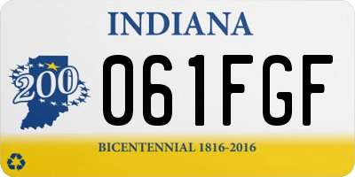 IN license plate 061FGF