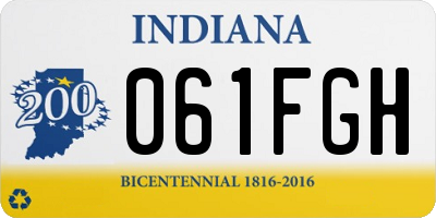 IN license plate 061FGH