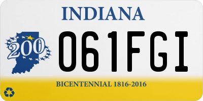 IN license plate 061FGI