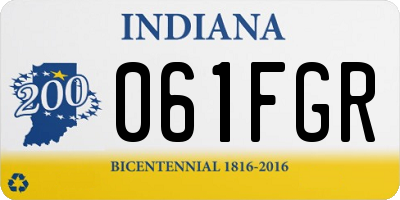 IN license plate 061FGR