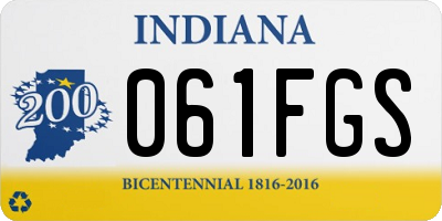 IN license plate 061FGS