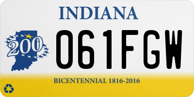 IN license plate 061FGW